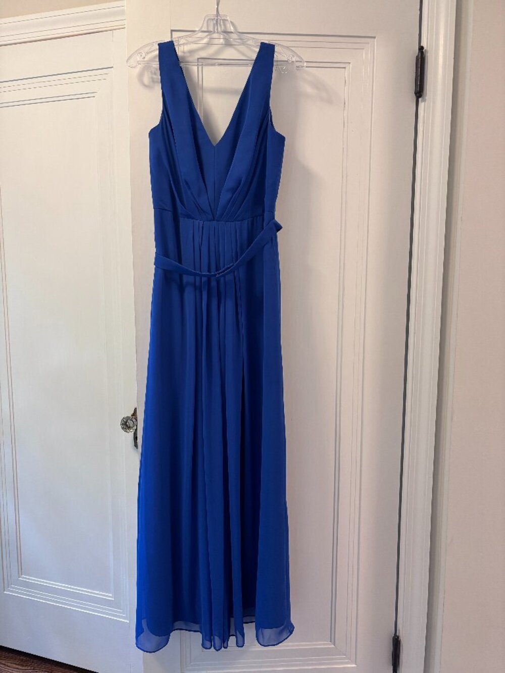 Blue chiffon floor length dress - Size 8